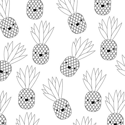 PIÑA Kawaii TODAS las Imágenes y Dibujos de Piñas para Colorear