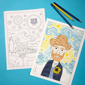 Click on the image you want to color, this will open page displaying large picture you selected. Vincent Van Gogh Colouring Pages (coloring) by Lotta | TpT