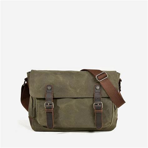 Lulu factory aime aussi les hommes. Besace en toile imperméable et en cuir véritable - Sac ...