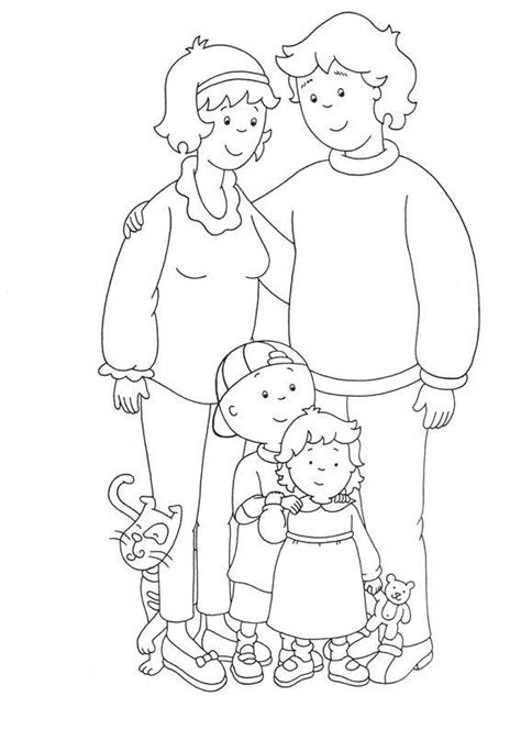 Desenho de Família do menino Caillou para colorir Tudodesenhos