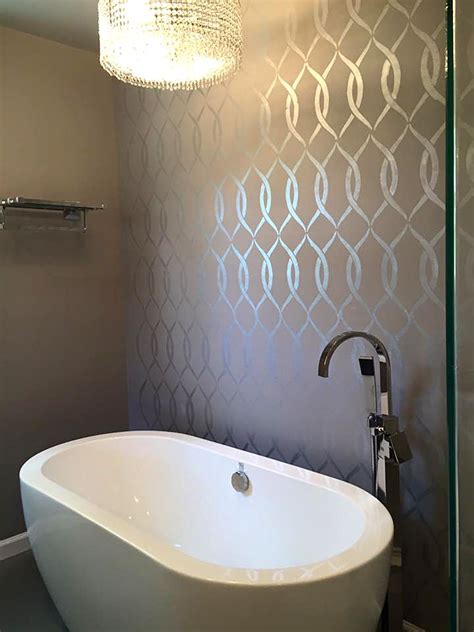 If you want to refresh your bathroom naturally, you need to first clean the tiles before you start applying the stencil. Stencil Ideas | Wall stencil bathroom, Stencils wall ...