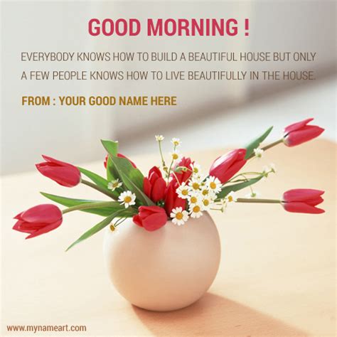 You can find here good morning flowers pictures for whatsapp, good morning rose for her that you share with your friends and gf. Flower Pot On Table Image Editing With Name