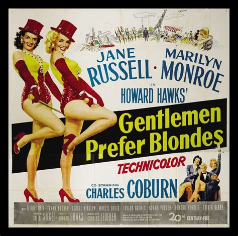 Gentlemenpreferblondes 1953 Film Poster Gentlemen Prefer Blondes Blonde Movie Marilyn