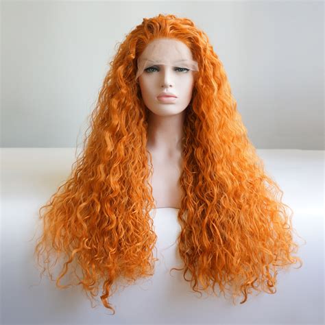 Buy Halloween 28 Orange Long Curly Fluffy Afro Lace