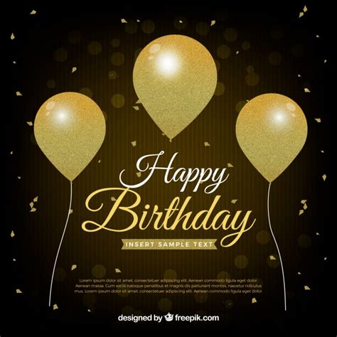 ✅ atrevete a los marcos dorados siempre han sido los favoritos de decoradores e interioristas, brindan un toque elegante y sofisticado, cualquiera que sea el ambiente. Fondo de cumpleaños con globos dorados | Vector Gratis