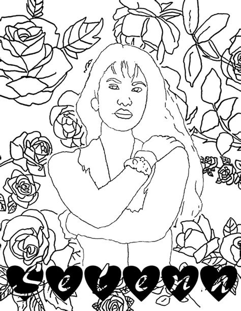 Selena Coloring Page Etsy