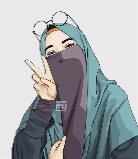 #vector #hijab #niqab | Anime muslim, Hijab cartoon, Anime muslimah