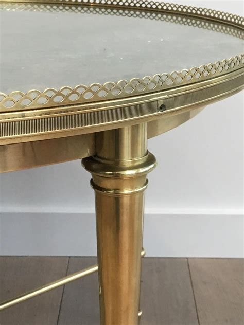 Shop pottery barn's glass, wood and metal coffee tables. Maison Ramsay, Neoclassical Round Brass Coffee Table with ...