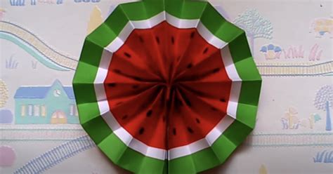Easy Watermelon Diy Paper Fan Summer Crafts