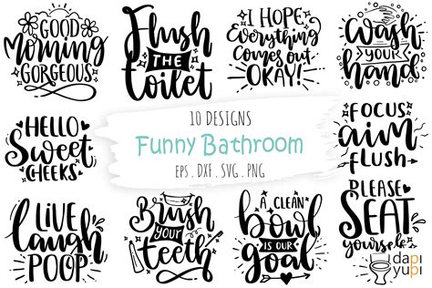 Funny Bathroom Quotes SVG Bundle By Dapiyupi TheHungryJPEG