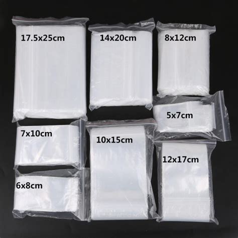 100pcs Transparent Self Sealing Sachet Zip Zipper Lock Plastic Bags 5