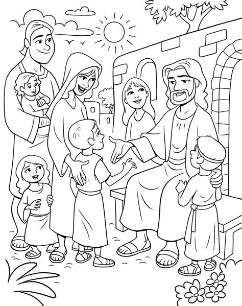 Children Sharing Coloring Pages Printable in 2020 | Lds coloring pages