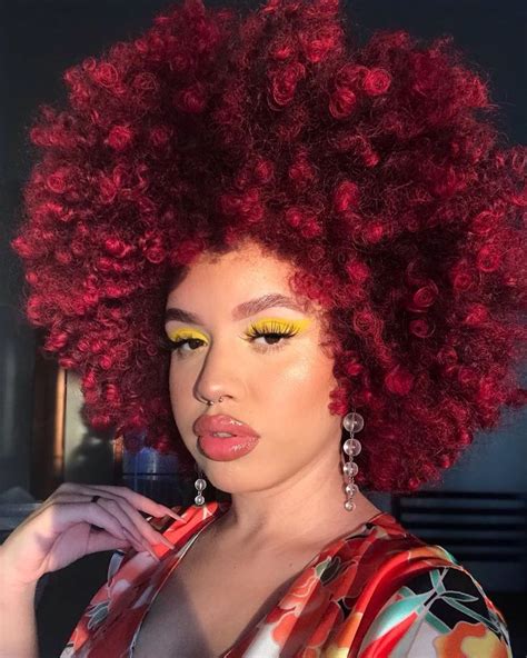 Afro Hair Red Afro Hair Color Black Curly Hair Hair Inspo Color