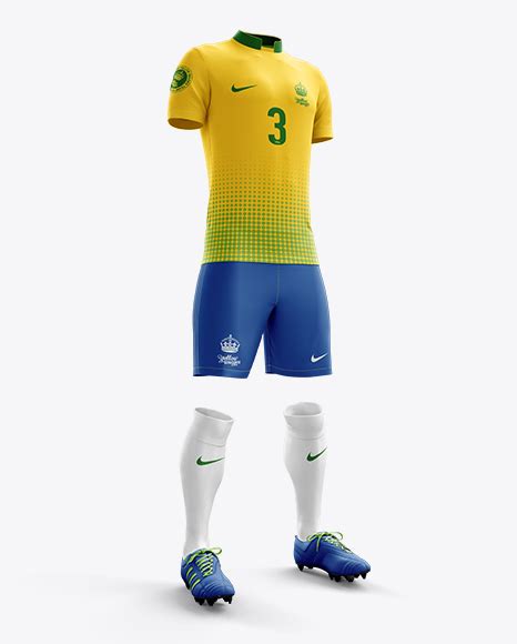 Download Men's Full Soccer Kit with Mandarin Collar Shirt Mockup ...