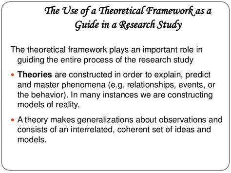 The theoretical framework is made up of concepts, definitions, and references to literature that is relevant in the field, and it also includes the theory that will be used in the study. Conceptual and theoretical framework
