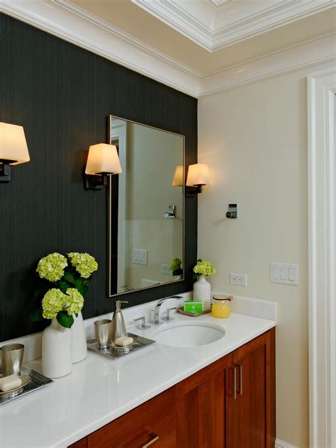 However, we're keen to argue that a bathroom is the perfect place for an accent wall. Contemporary Bathroom With Black Accent Wall | HGTV