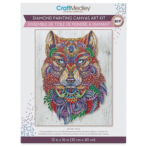 Craft Medley Diamond Painting Canvas Art Kit Wolf Blick Art