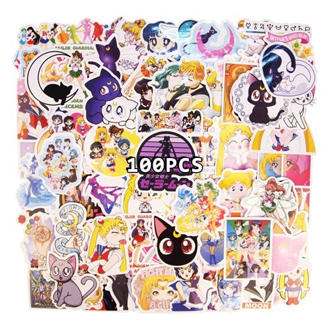 Buy Jtlxyyr Sailor Moon Stickers Pack 100pcs Japenese Anime Stickers Vinyl Waterproof Cute