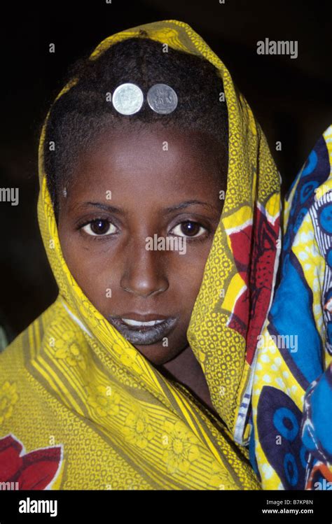 Tonkassare Niger A Fulani Girl With Two Five Pesewa Nigerian Coins In