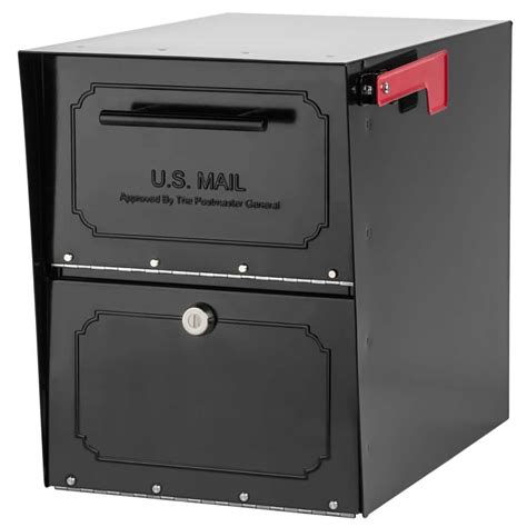 Architectural Mailboxes Oasis Classic Black Extra Large Steel Locking Post Mount Parcel