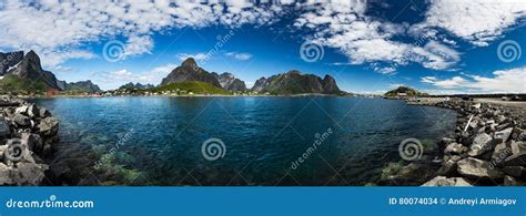 Panorama Lofoten Archipelago Islands Stock Photo Image Of Island