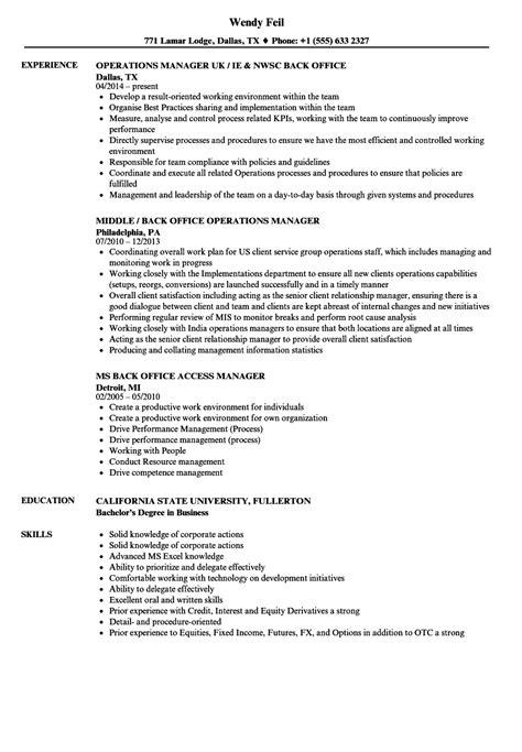 Neetu singh is the founder of resume formats.neetu singh holds an engineering degree in computer science with mba degree in finance and human resource (hr). Back Office Manager Resume Samples | Velvet Jobs