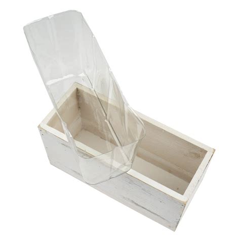 4 Pack 8x4 Whitewash Rectangular Wood Planter Box Set With