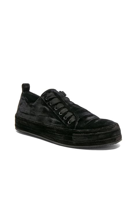 Ann Demeulemeester Velvet Sneakers In Black Fwrd