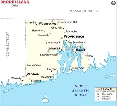 Map Of Rhode Island State Map Of America United States Maps