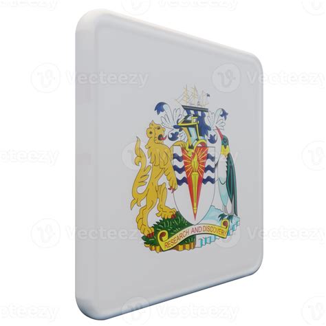 British Antarctic Territory Left View 3d textured glossy square flag