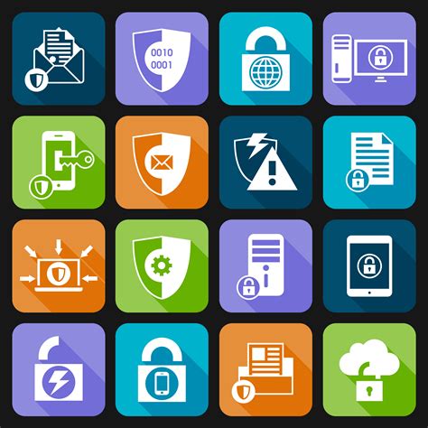 Data Protection Security Icons 438476 Vector Art At Vecteezy