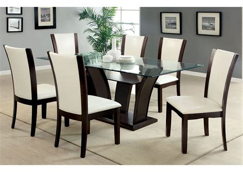 5 pieces dining table white glass table and 4 chairs faux leather dinning set. Best Buy Furniture and Mattress Manhattan l Rectangle ...