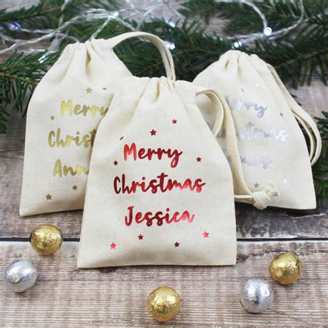 Merry Christmas Personalised Mini T Bags Personalized Christmas