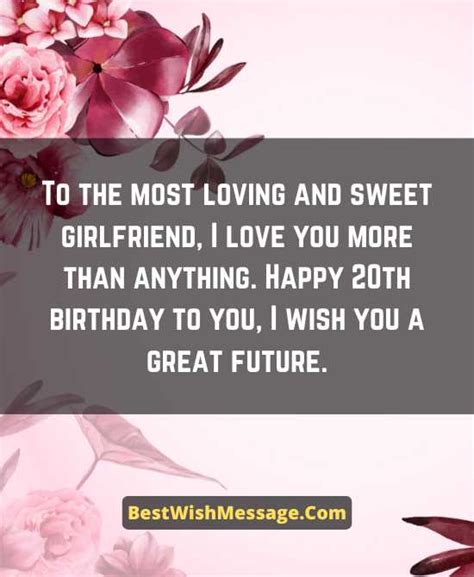 56 Best Happy 20th Birthday Wishes And Messages For Girlfriend