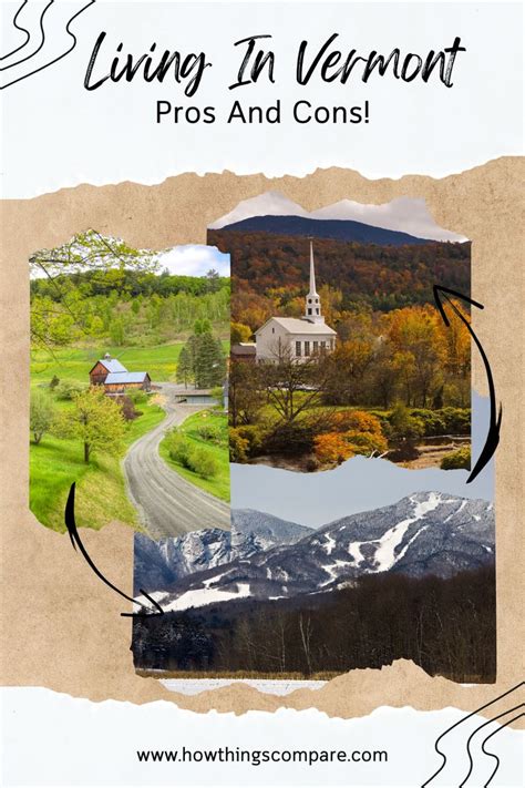 A Collage Of Photos With The Words Living In Vermont Pros And Cons