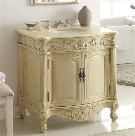 Claw foot antique dresser for bathroom vanity with kohler sink and price pfister faucet. 32 inch Adelina Antique Pastel Finish Bathroom Vanity ...