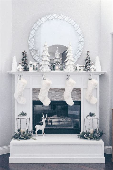 Whether you are intending to decorate for a new year party or halloween, these christmas decor fireplace are vivacious enough to blend in more thrills to the party. 25 All-White Christmas Home Decor Ideas - DigsDigs