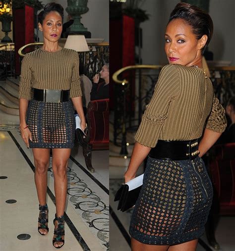 Jada Pinkett Smith In Balmain Bodysuit And Caged Miniskirt