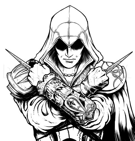 How To Draw Ezio Assassins Creed Ezio Step By Step Drawing Guide