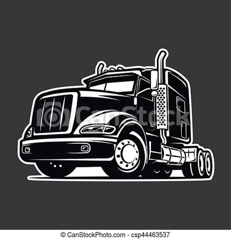 Truck Black And White Vector Illustration Cool Truck Black And White