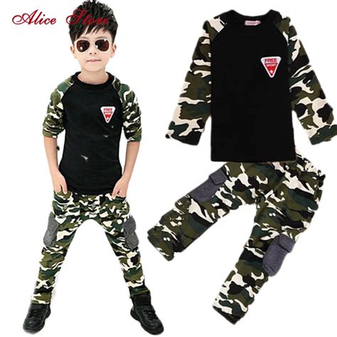 2018 New Camouflage Kids Clothing Set For Boysandgirls Springandautumn