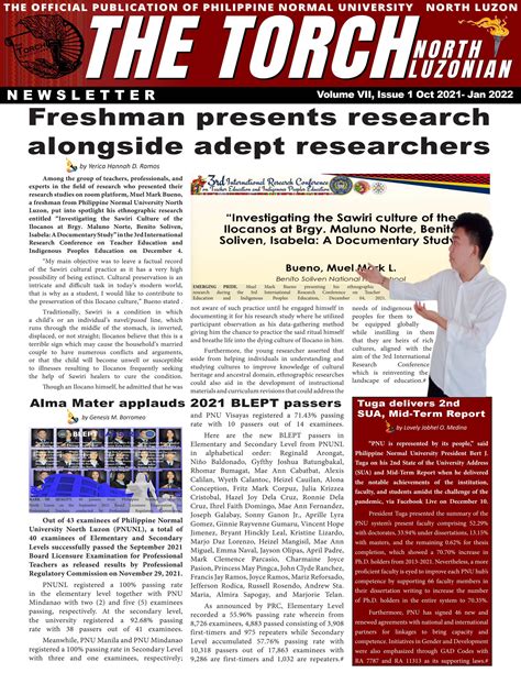 First Term Ay 2021 2022 Newsletter By The Torch North Luzonian Issuu
