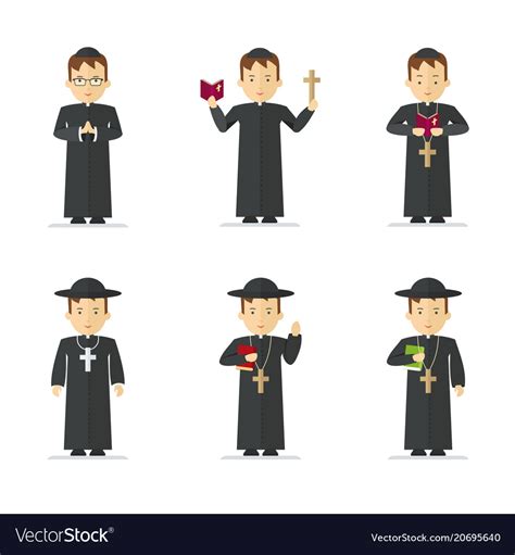 Catholic Priest Character Royalty Free Vector Image