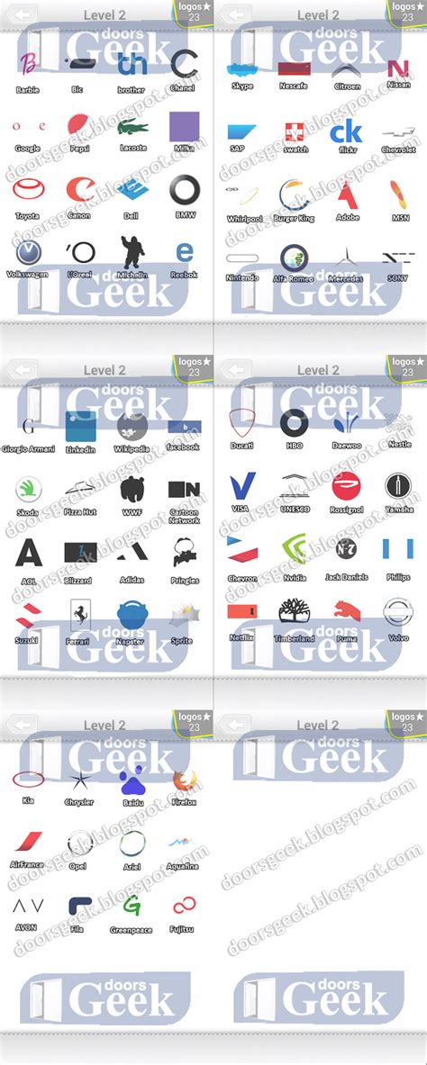 Logo Quiz [Expert Mode] Level 2 Answers ~ Doors Geek