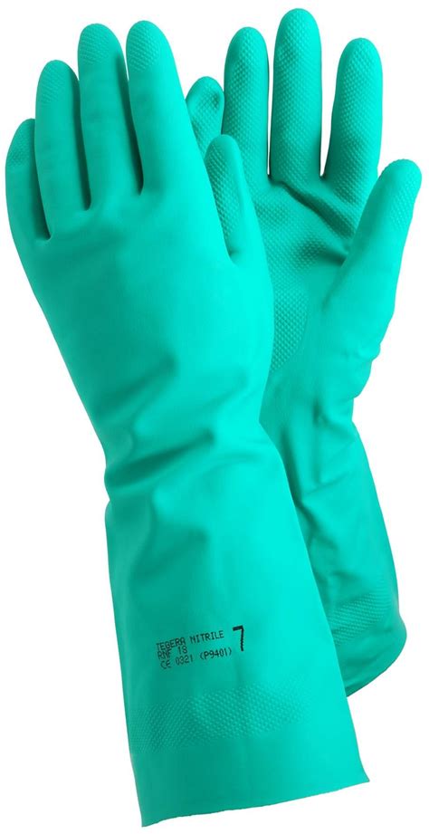 Tegera 48 Extra Long 17 Inch Green Nitrile Rubber Gloves Gauntlet