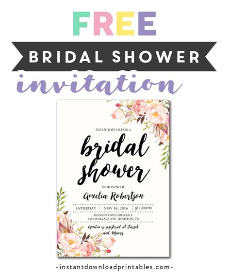 The Free Bridal Shower Party Printable