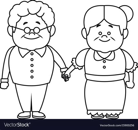 Happy Grandpa And Grandma Parents Standing Vector Image