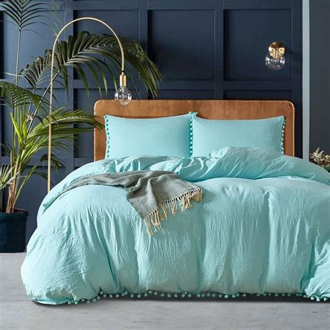 Chances are you'll found one other tiffany blue comforter sets higher design ideas. YEVEM Washed Cotton Full Queen 3 Piece Solid Tiffany Blue ...