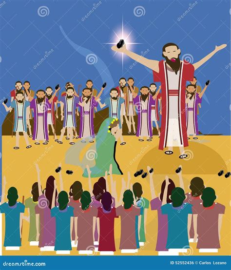 Bible Story Jesus And The Woman Taken In Adultery Stock Photography