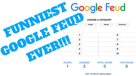 Get alerted to new features, funny results and news! FUNNIEST GOOGLE FEUD EVER!!! - YouTube